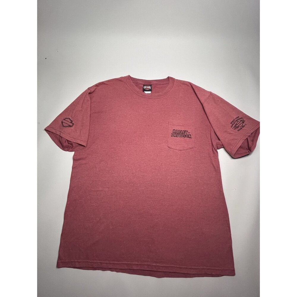 Harley Davidson Space Coast Palm Bay FL,  Men's  XL, Red T-Shirt w/ Pocket